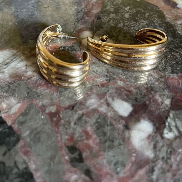 Gold Statement Earrings - Picture 3 of 6